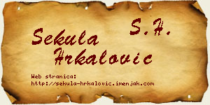 Sekula Hrkalović vizit kartica